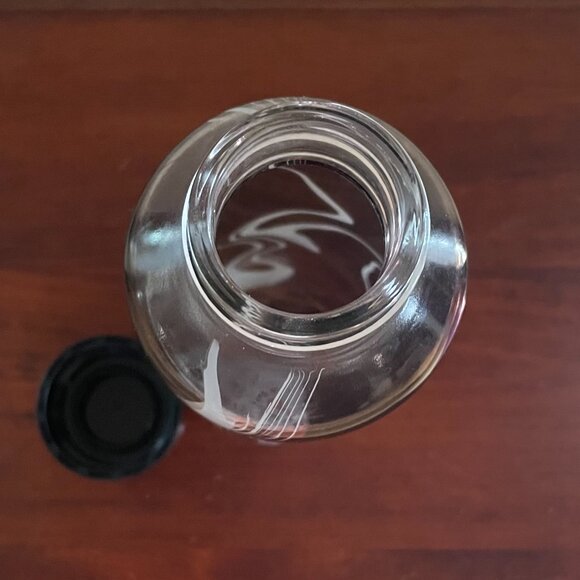Starbucks 2022 Glass Water Bottle with a Smokey Gray Marble Wave Design. - Picture 4 of 4